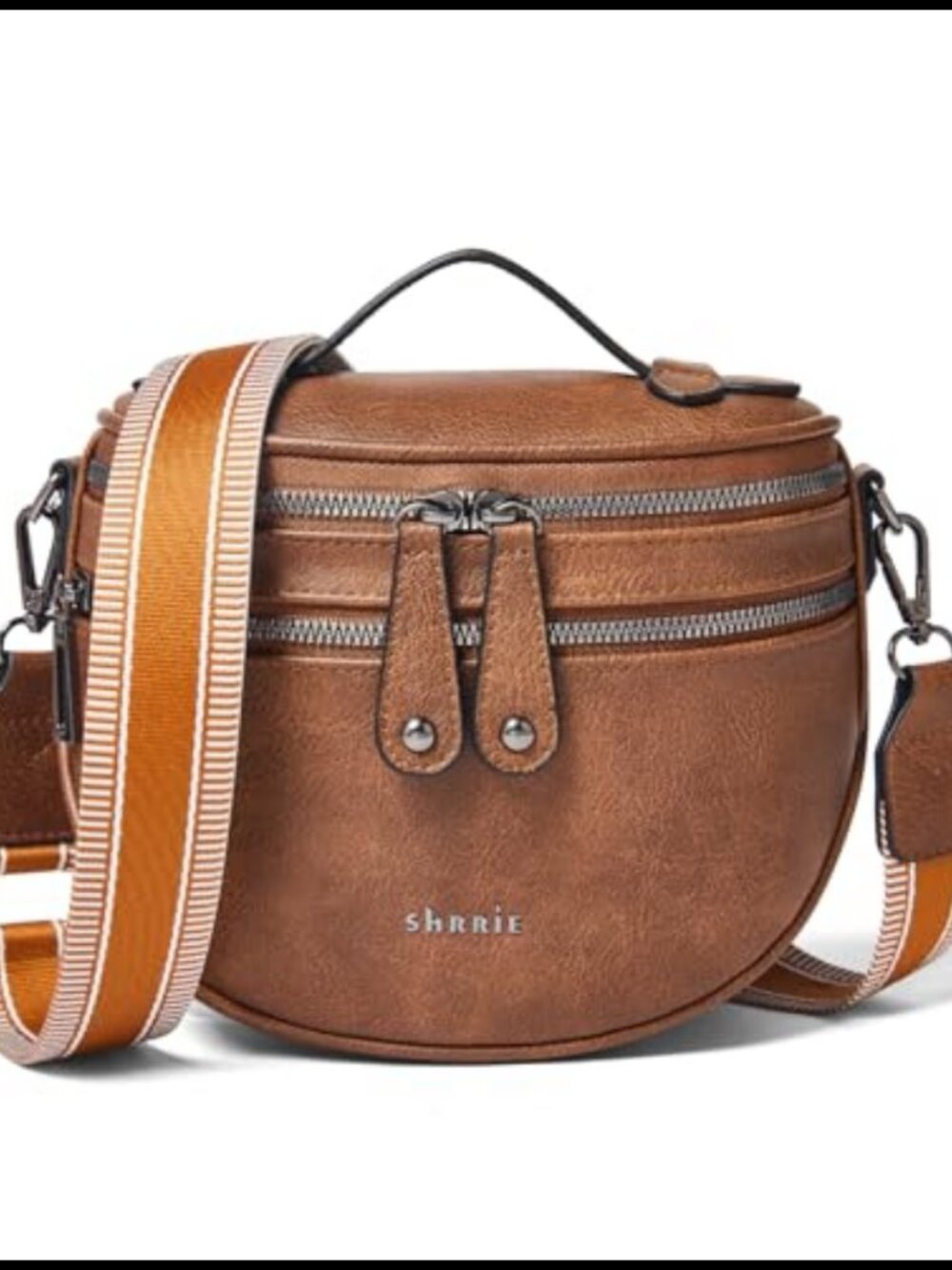 PU Leather Crossbody Bag for Women Wide Strap Portable Purse